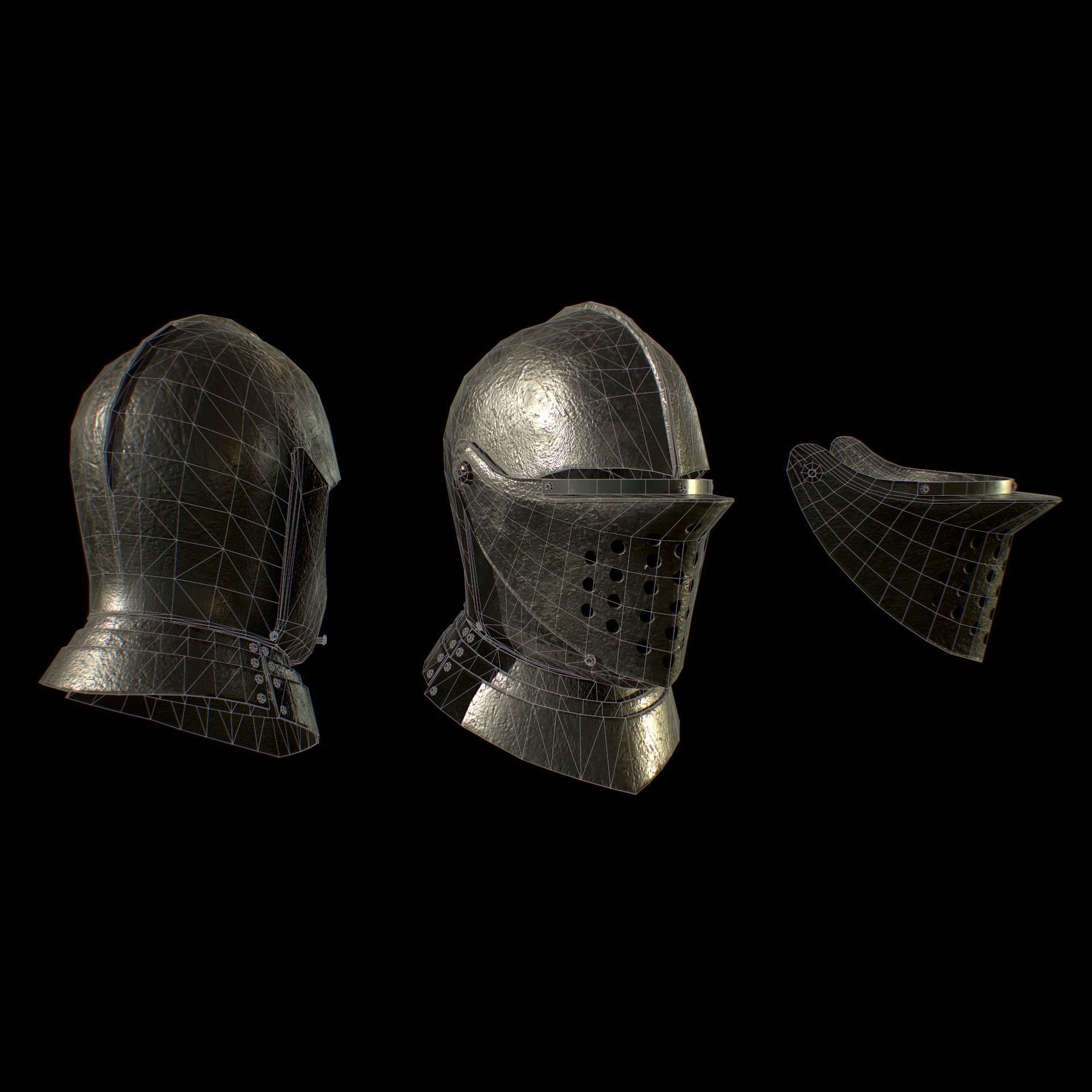 HIE Helmet D200130 Low-poly 3D model_2