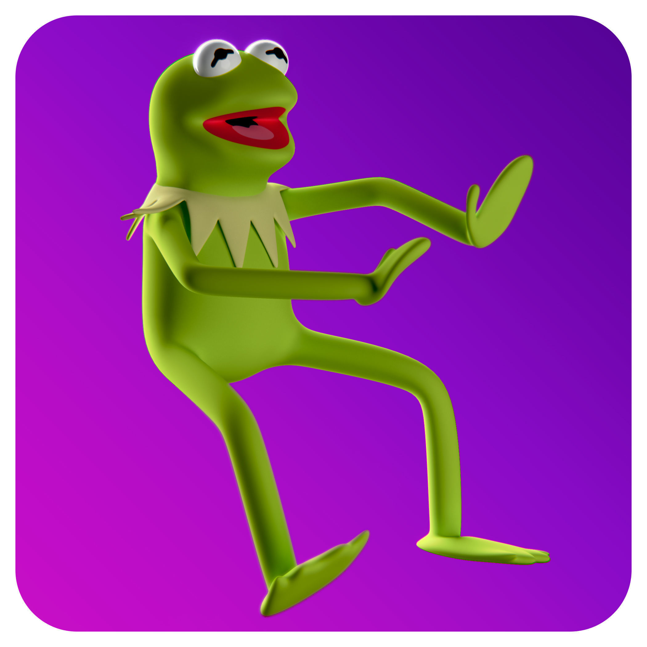 Kermit the Frog puppet 3D print model_4