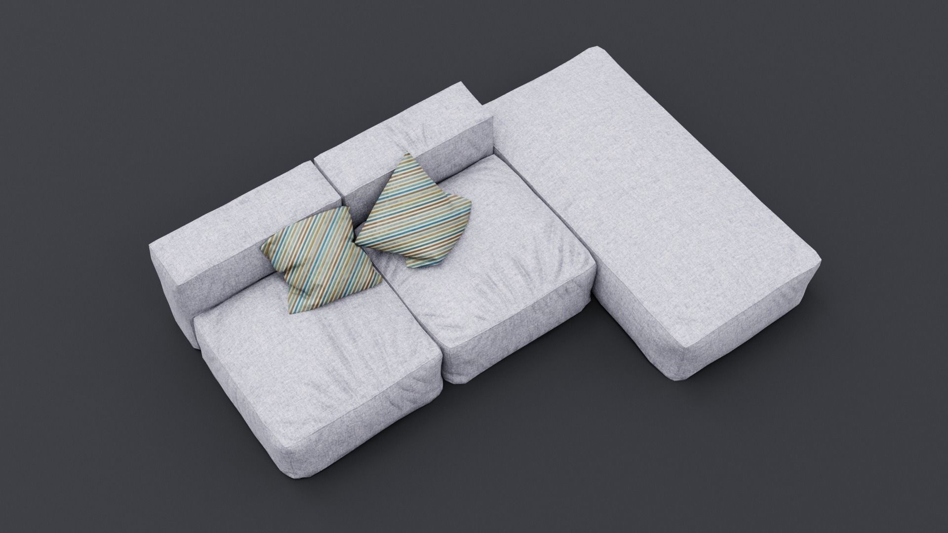 Frameless Sofa Low-poly 3D model_5