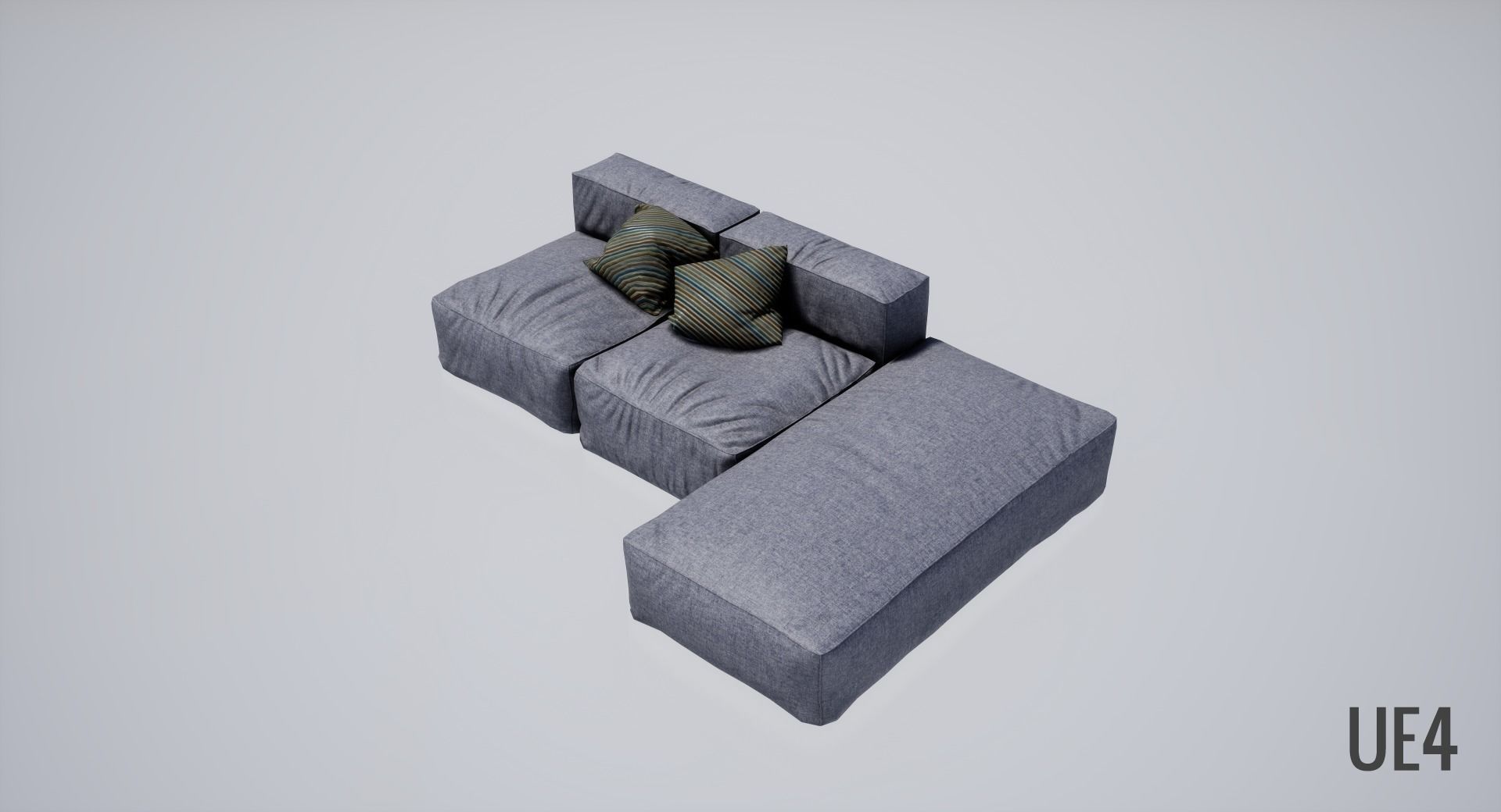 Frameless Sofa Low-poly 3D model_12