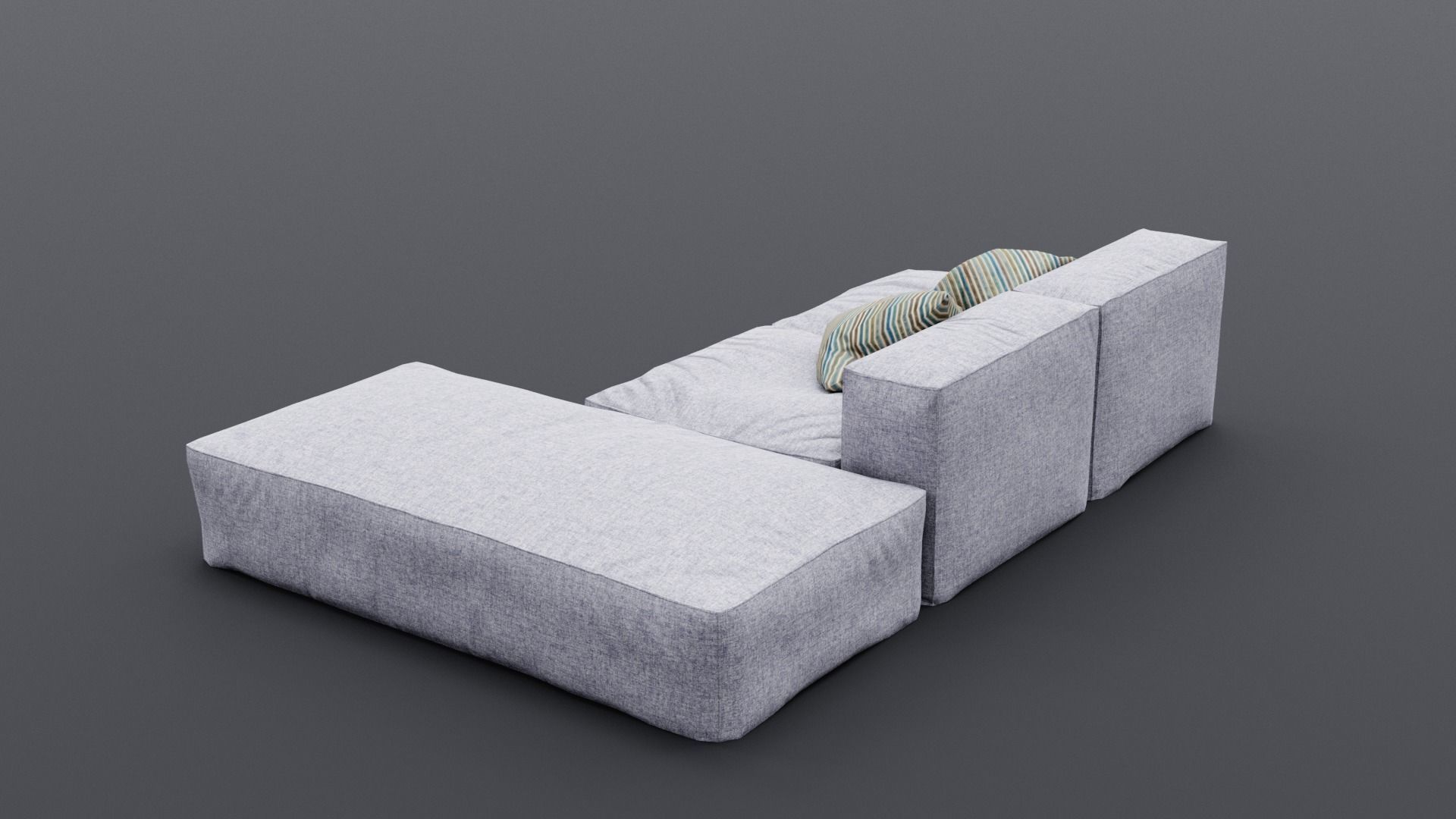 Frameless Sofa Low-poly 3D model_3