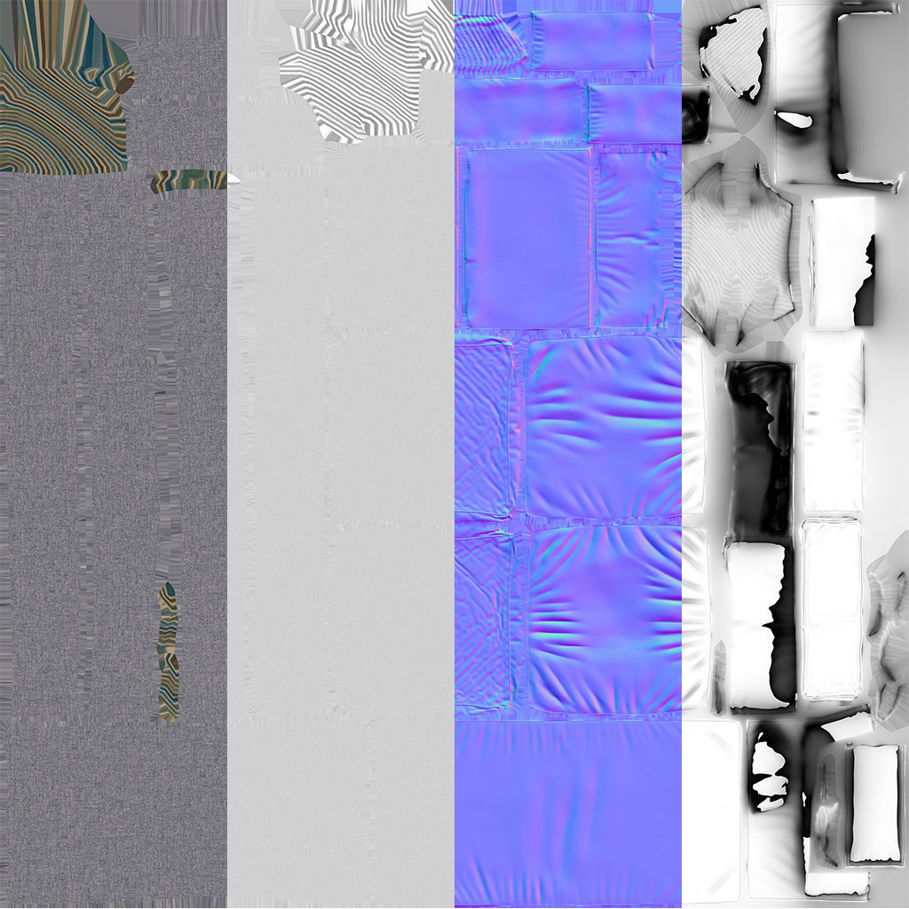 Frameless Sofa Low-poly 3D model_15