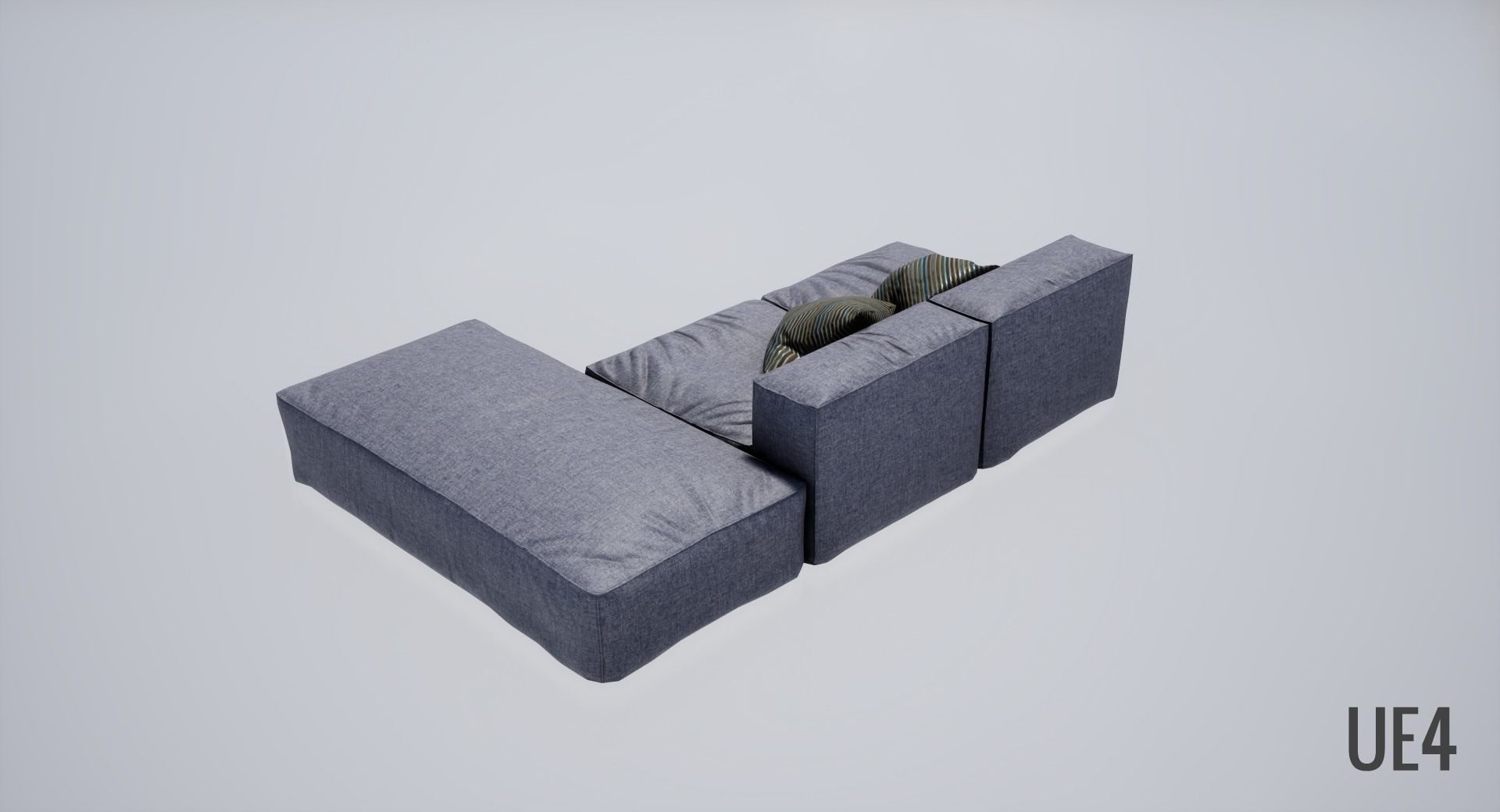 Frameless Sofa Low-poly 3D model_13