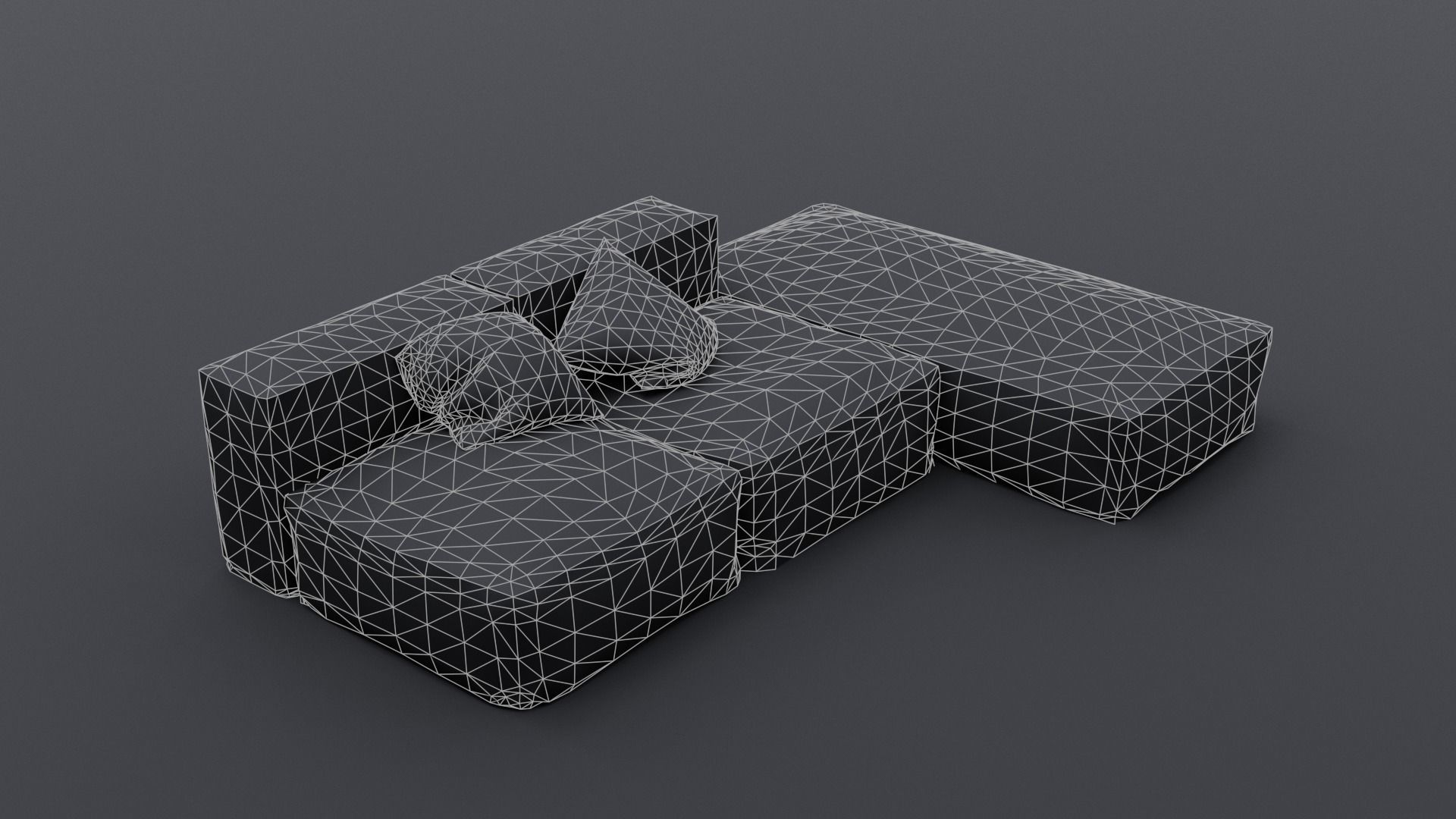 Frameless Sofa Low-poly 3D model_2