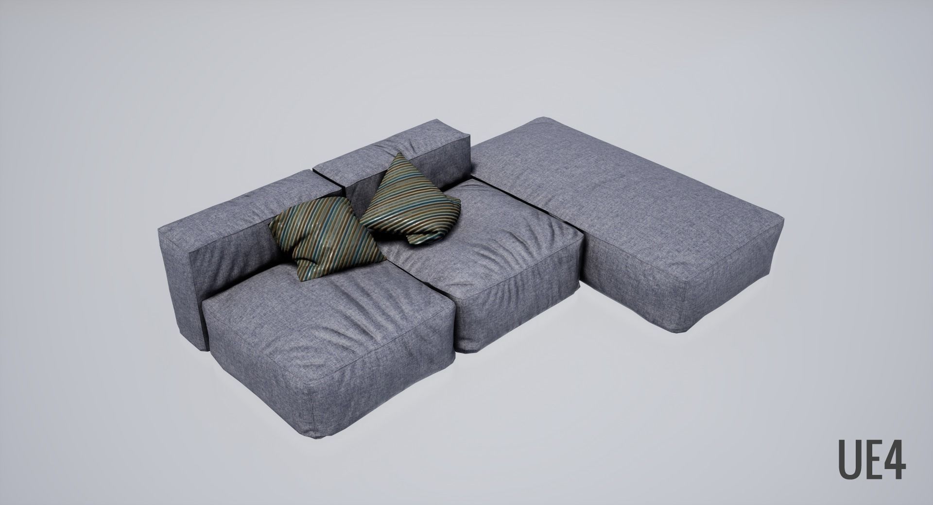 Frameless Sofa Low-poly 3D model_11