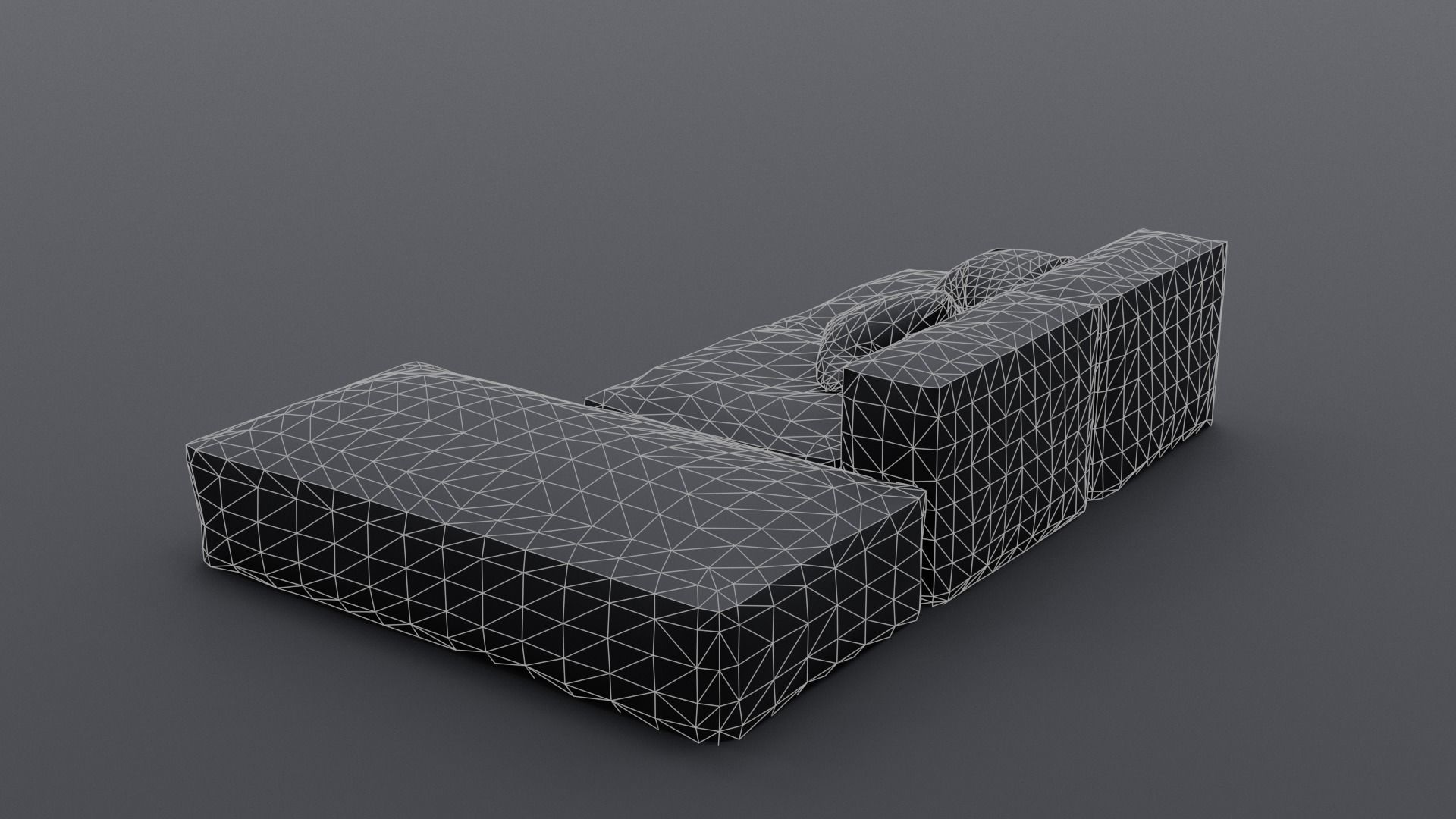 Frameless Sofa Low-poly 3D model_4