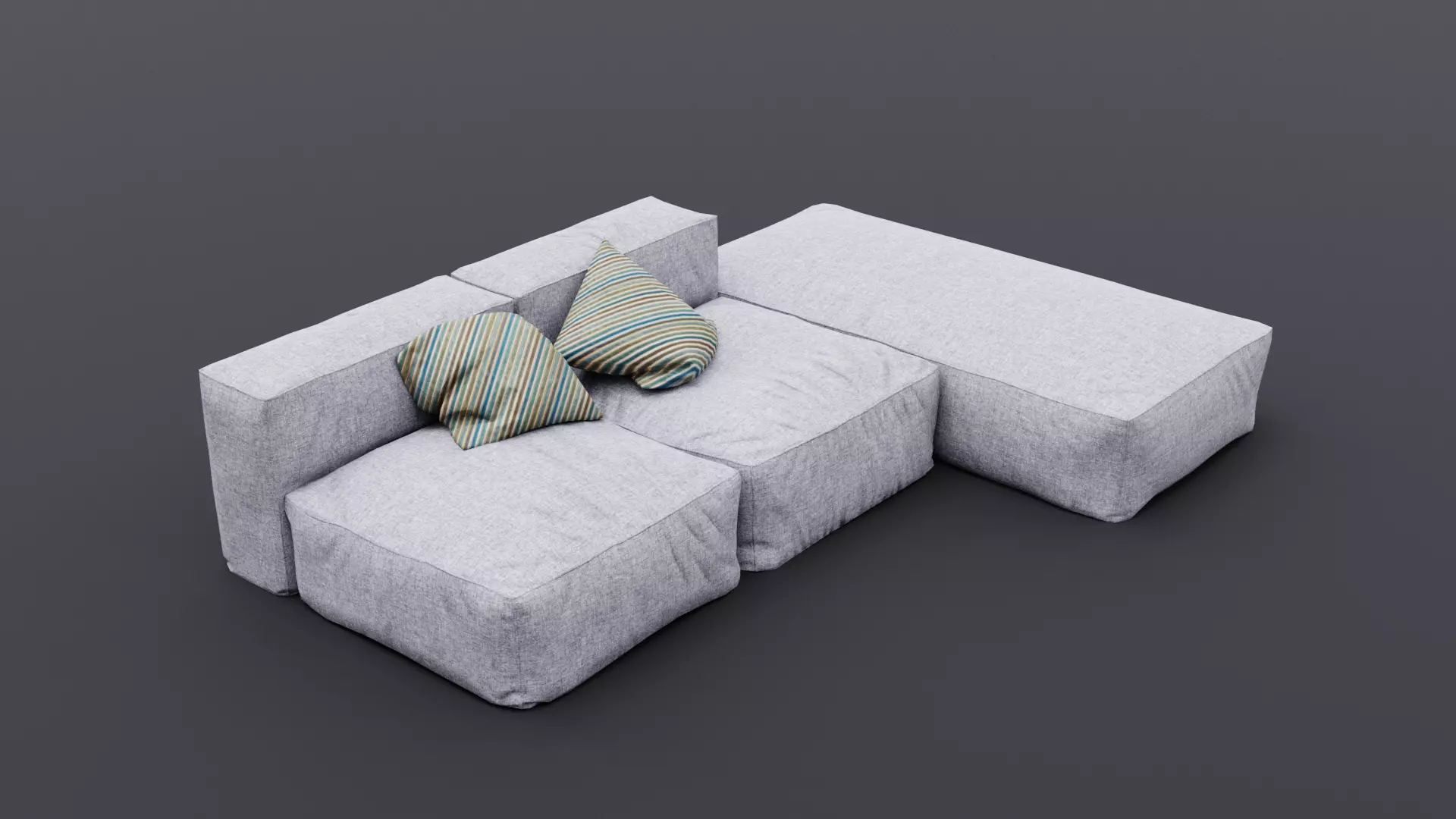 Frameless Sofa Low-poly 3D model_0