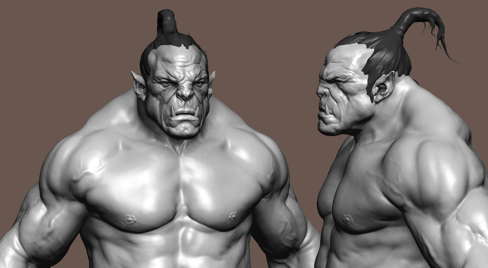 Orc Anatomy Study  Low-poly 3D model_12