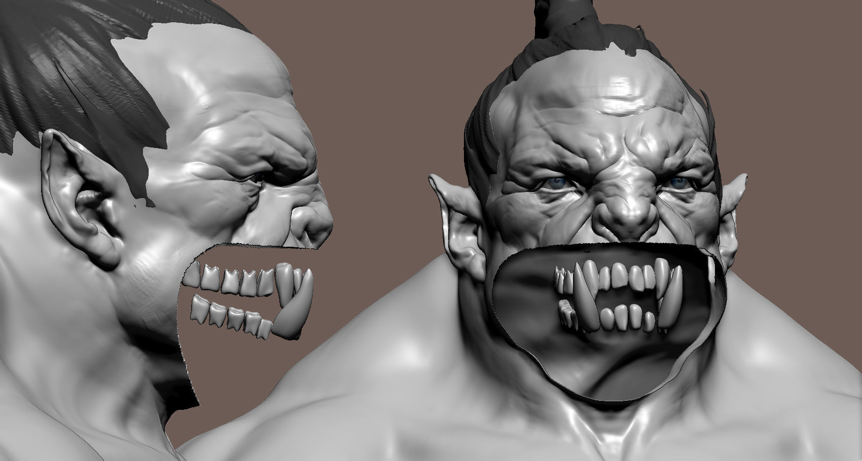 Orc Anatomy Study  Low-poly 3D model_7