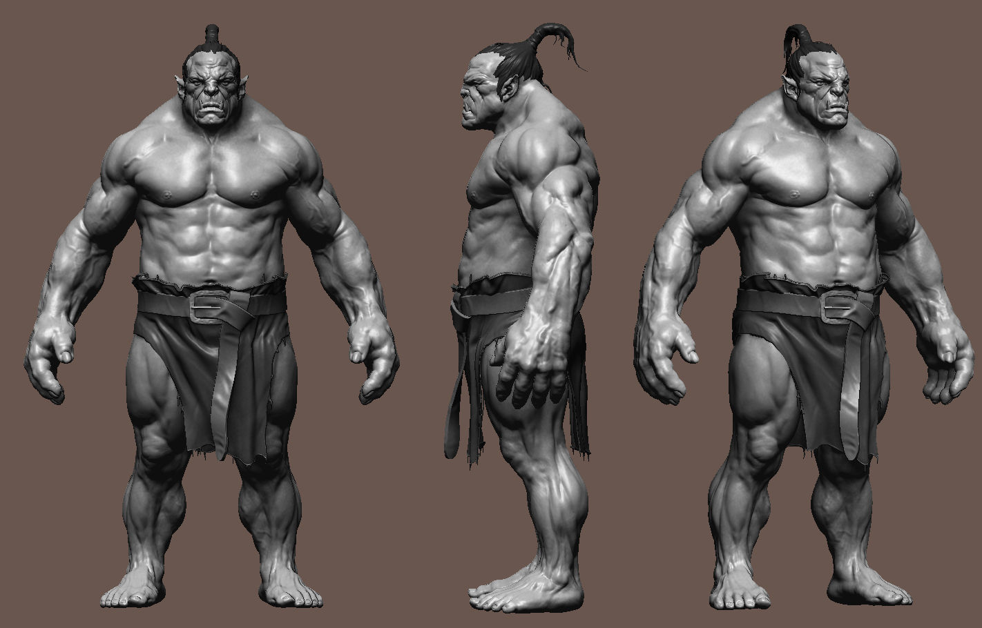 Orc Anatomy Study  Low-poly 3D model_8