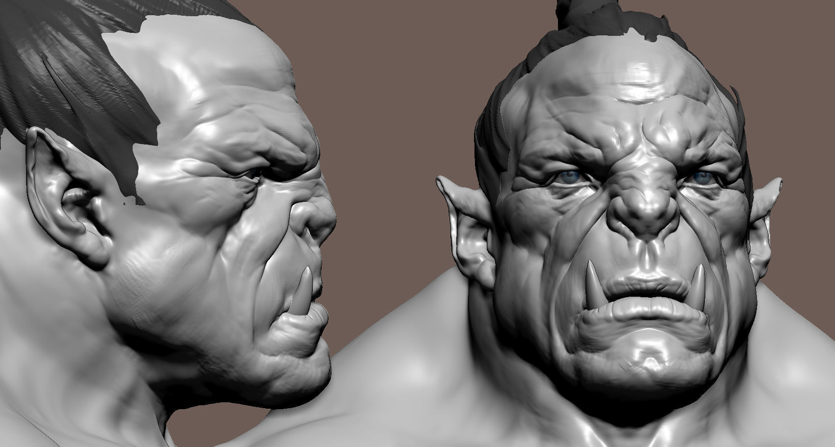 Orc Anatomy Study  Low-poly 3D model_6