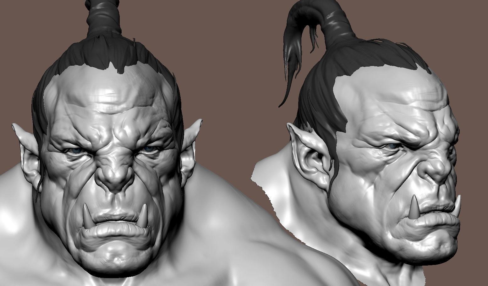Orc Anatomy Study  Low-poly 3D model_9
