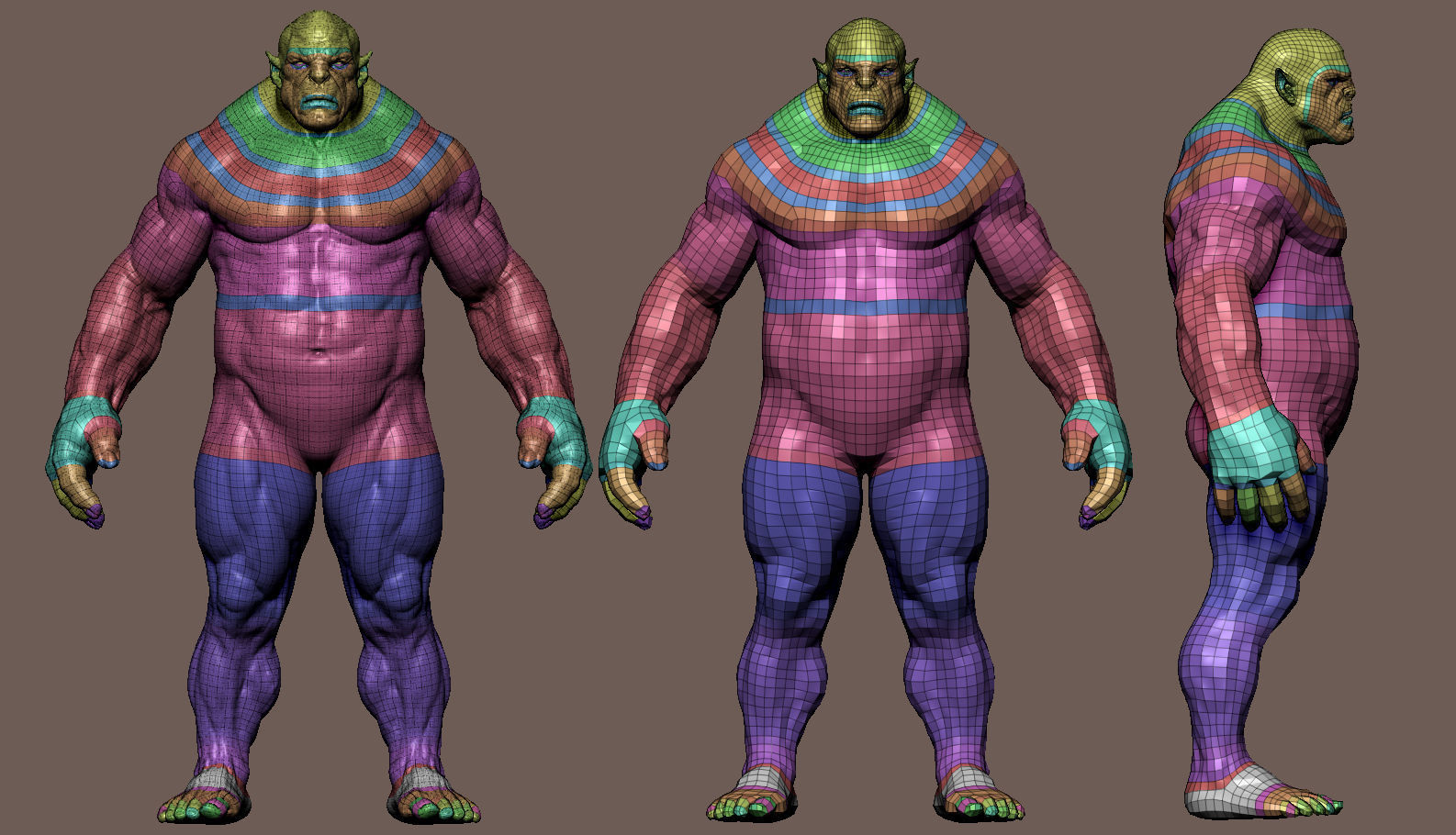 Orc Anatomy Study  Low-poly 3D model_14