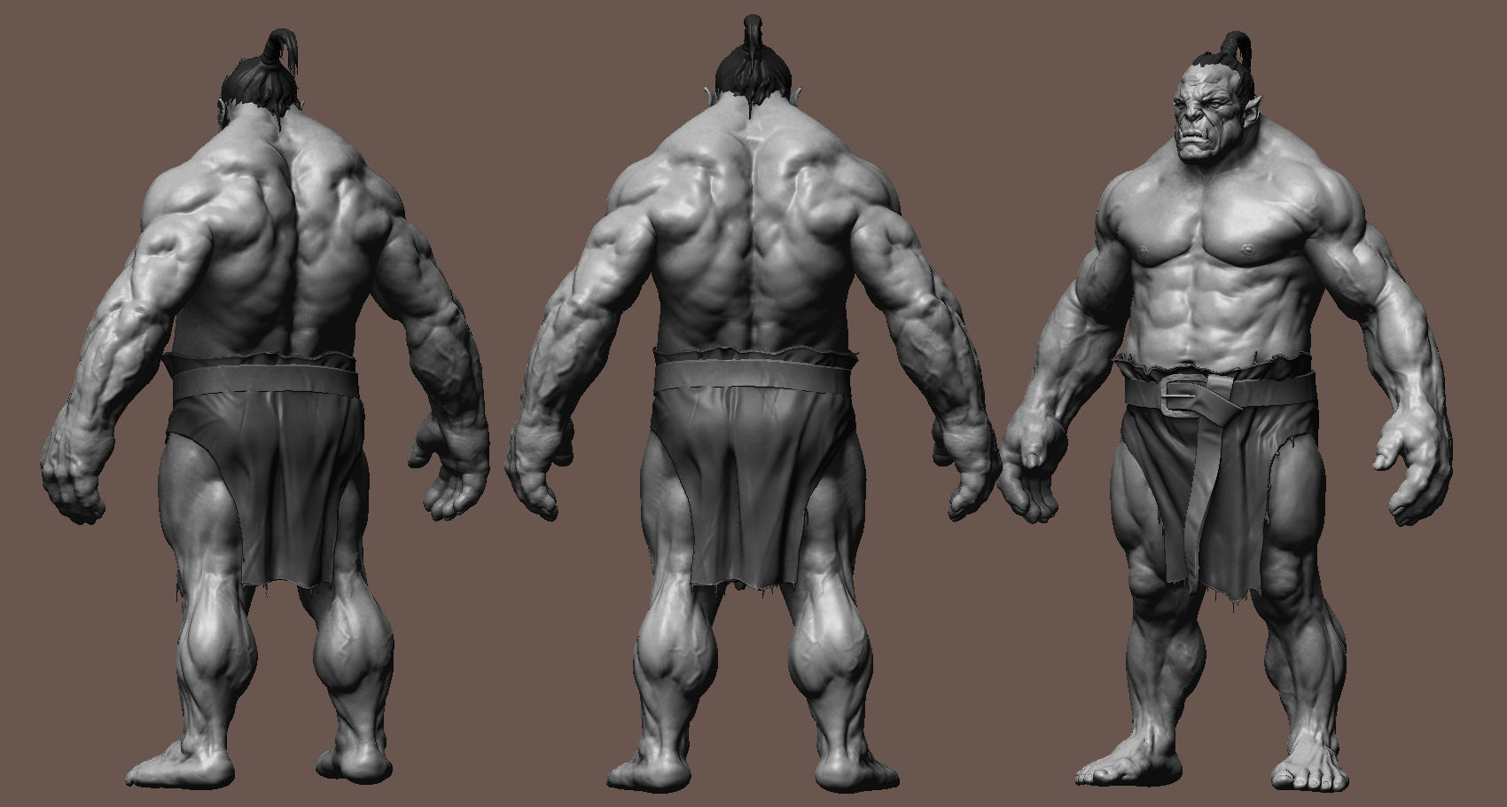 Orc Anatomy Study  Low-poly 3D model_2