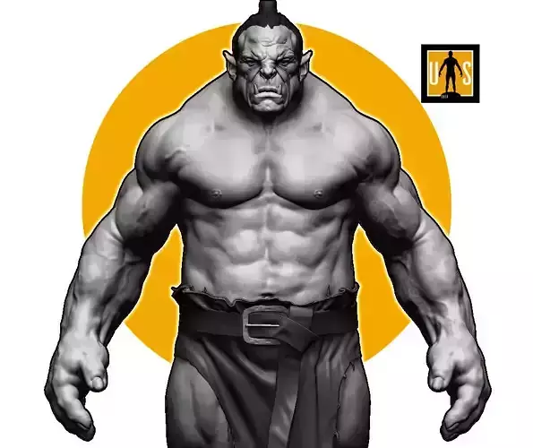 Orc Anatomy Study  Low-poly 3D model