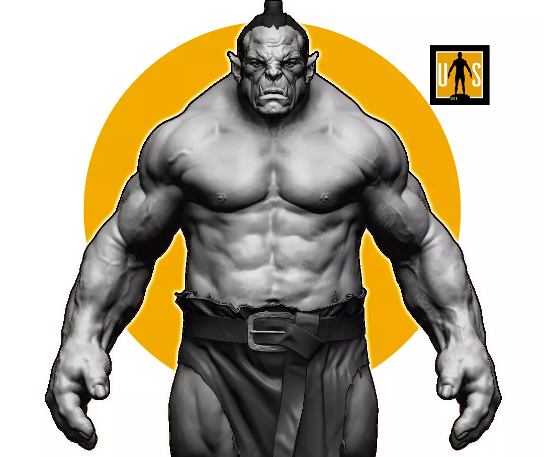Orc Anatomy Study  Low-poly 3D model_0
