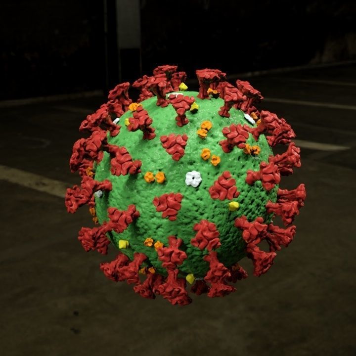 Coronavirus ball 3D model_2