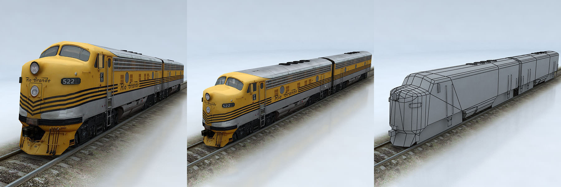 EMD F9 Low-poly 3D model_5