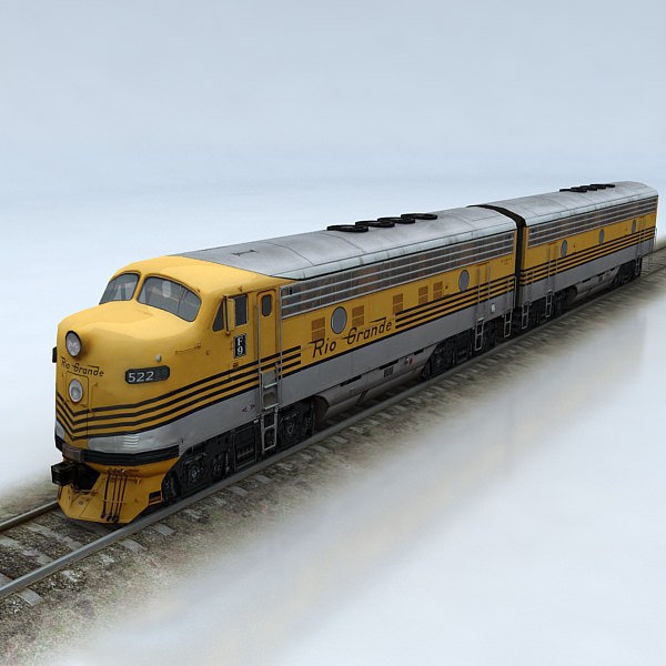 EMD F9 Low-poly 3D model_1