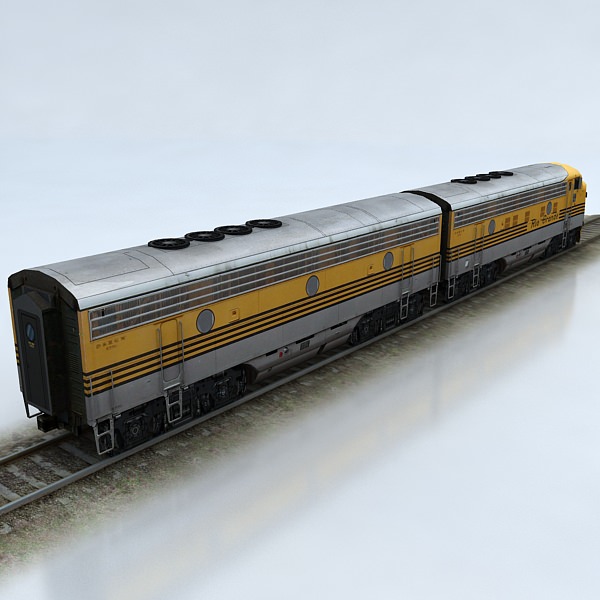 EMD F9 Low-poly 3D model_2