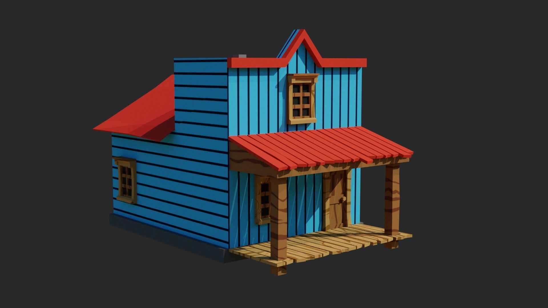 Cartoon Wild West Collection Low-poly 3D model_4