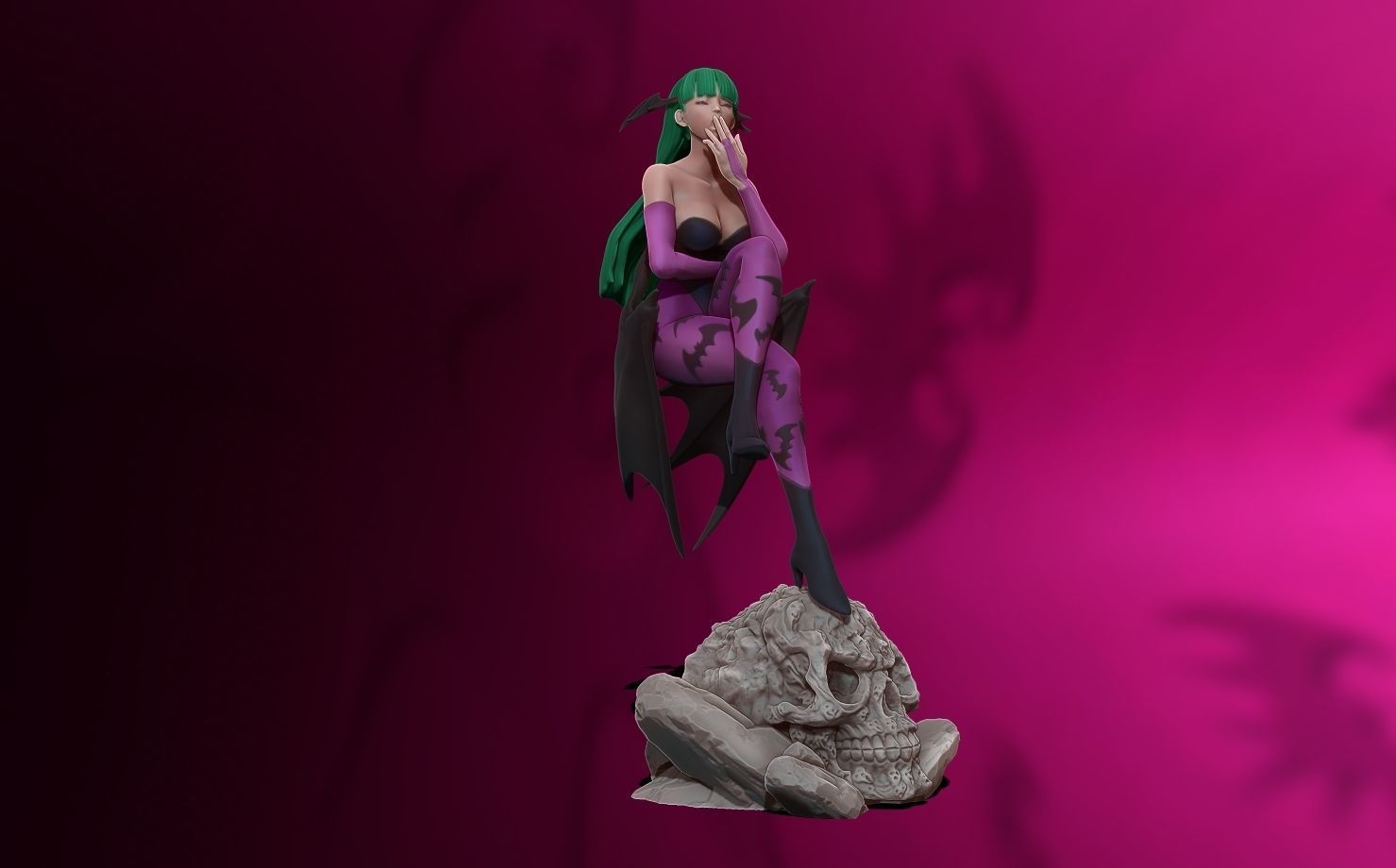 Morrigan Aensland 3d print figure statue - darsktalkers MvC 3D print model_20
