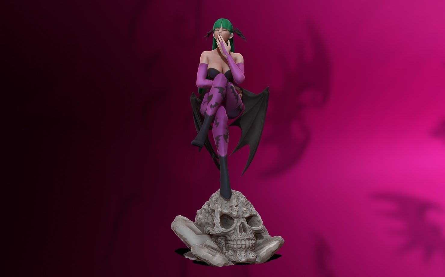 Morrigan Aensland 3d print figure statue - darsktalkers MvC 3D print model_24