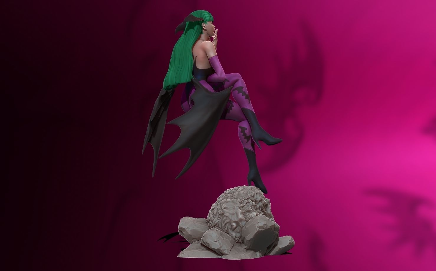 Morrigan Aensland 3d print figure statue - darsktalkers MvC 3D print model_15