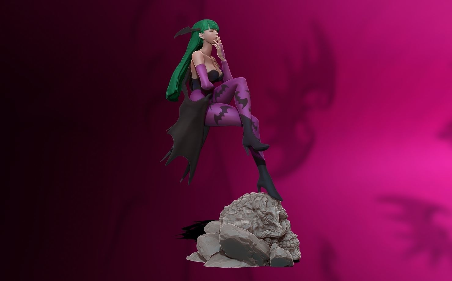 Morrigan Aensland 3d print figure statue - darsktalkers MvC 3D print model_17