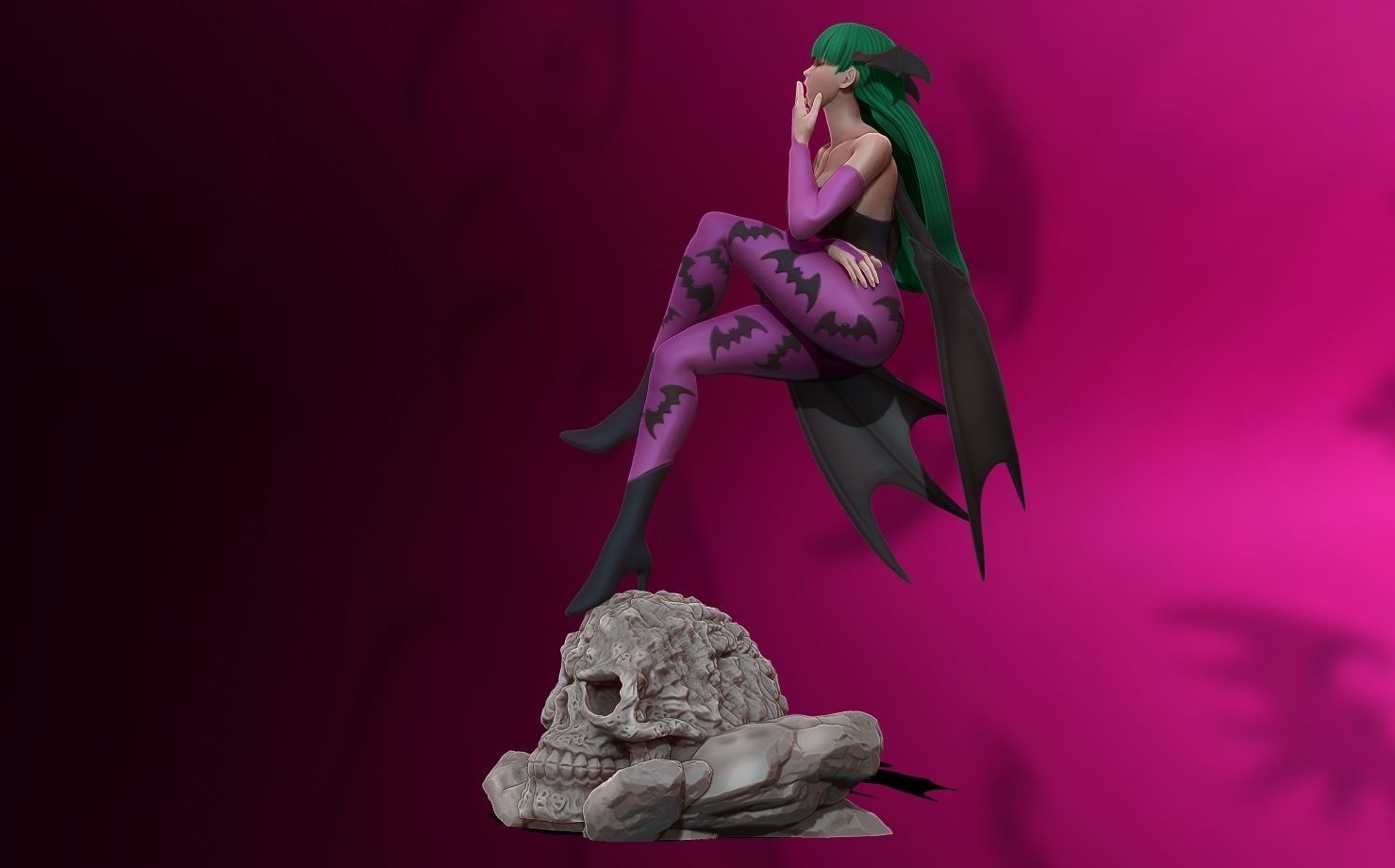 Morrigan Aensland 3d print figure statue - darsktalkers MvC 3D print model_28