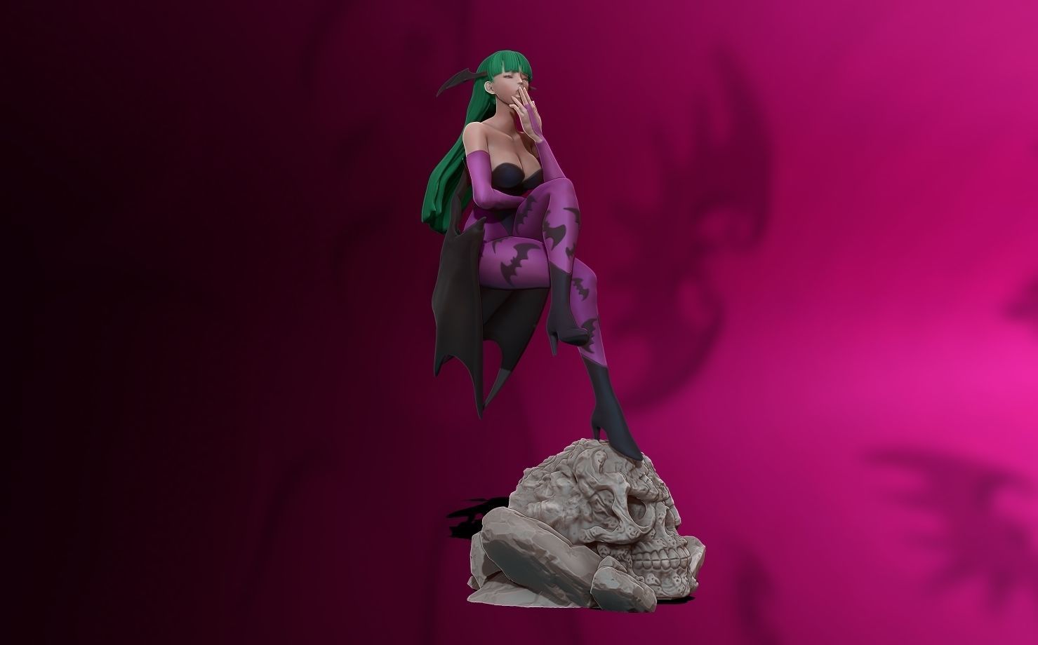 Morrigan Aensland 3d print figure statue - darsktalkers MvC 3D print model_19