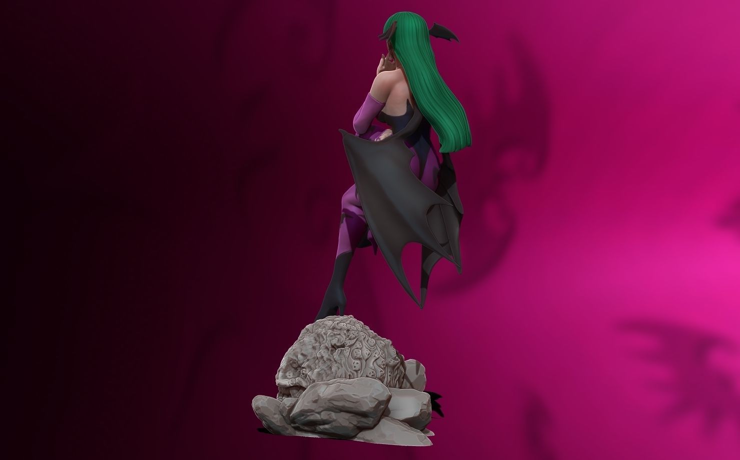 Morrigan Aensland 3d print figure statue - darsktalkers MvC 3D print model_4