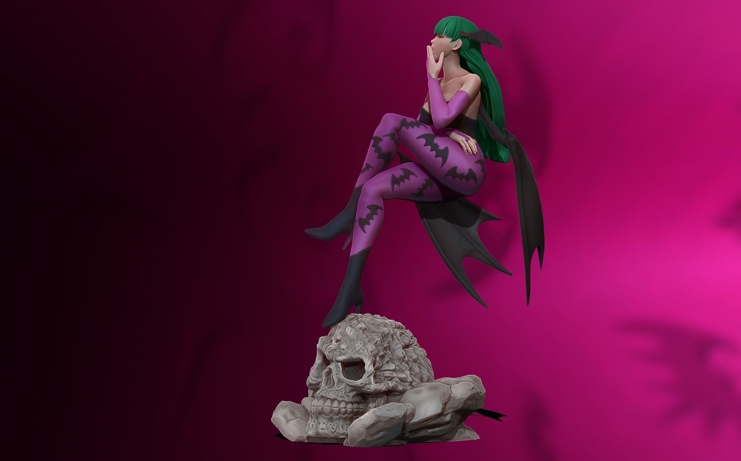 Morrigan Aensland 3d print figure statue - darsktalkers MvC 3D print model_27