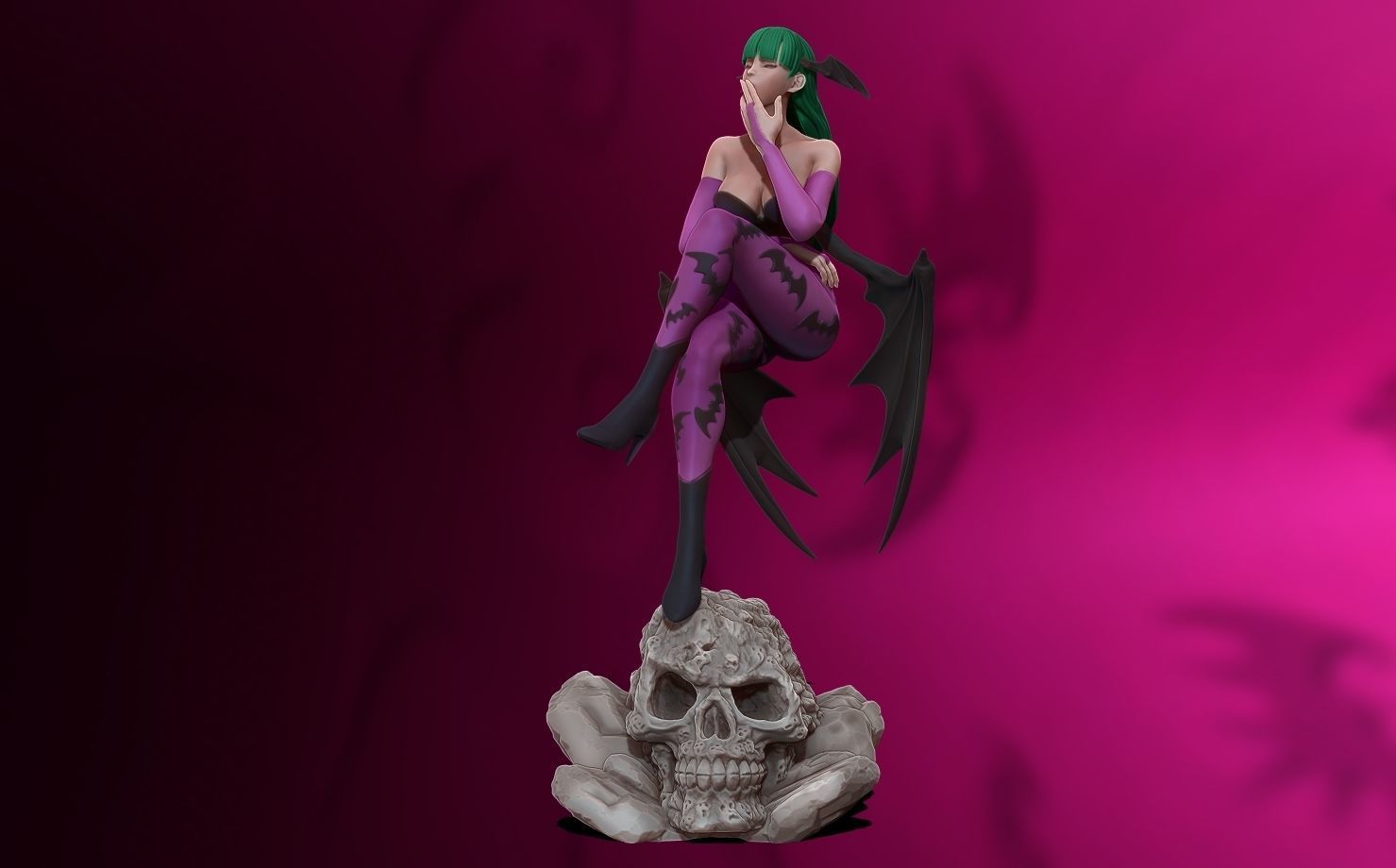 Morrigan Aensland 3d print figure statue - darsktalkers MvC 3D print model_2