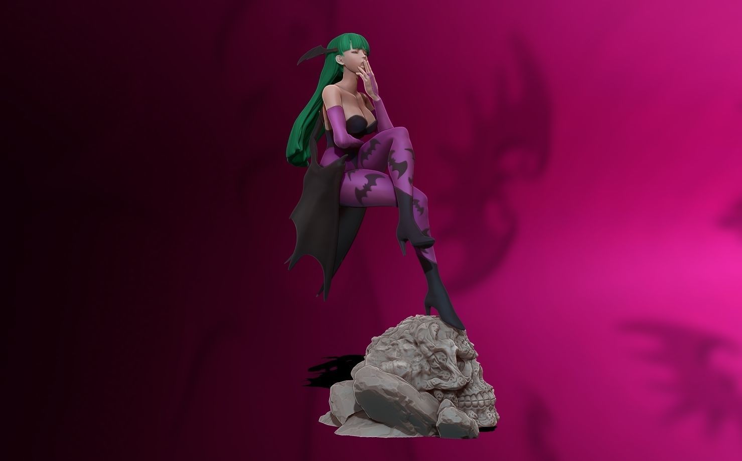 Morrigan Aensland 3d print figure statue - darsktalkers MvC 3D print model_18