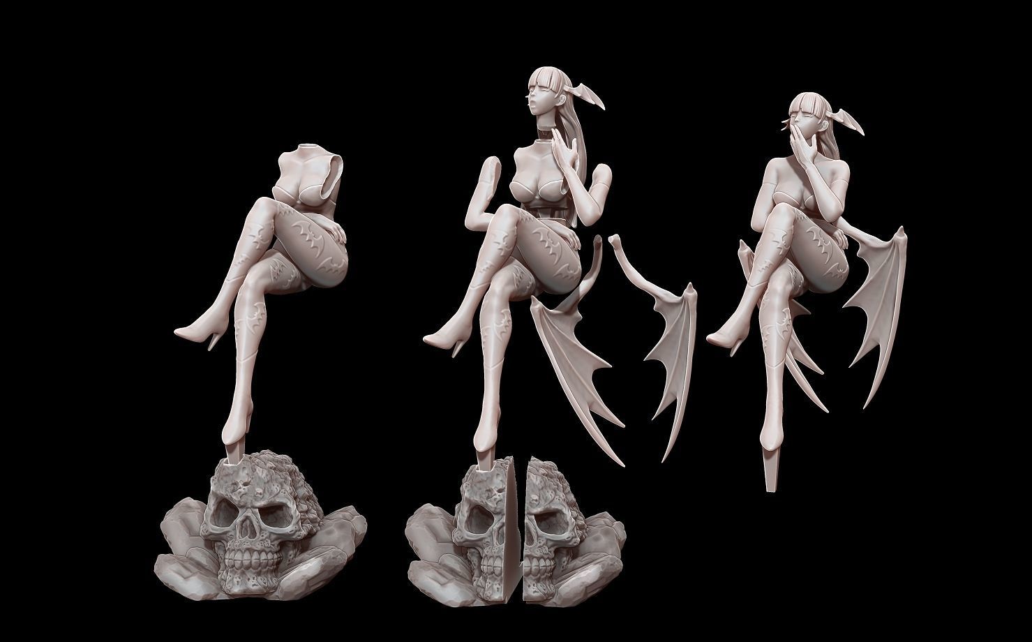 Morrigan Aensland 3d print figure statue - darsktalkers MvC 3D print model_3