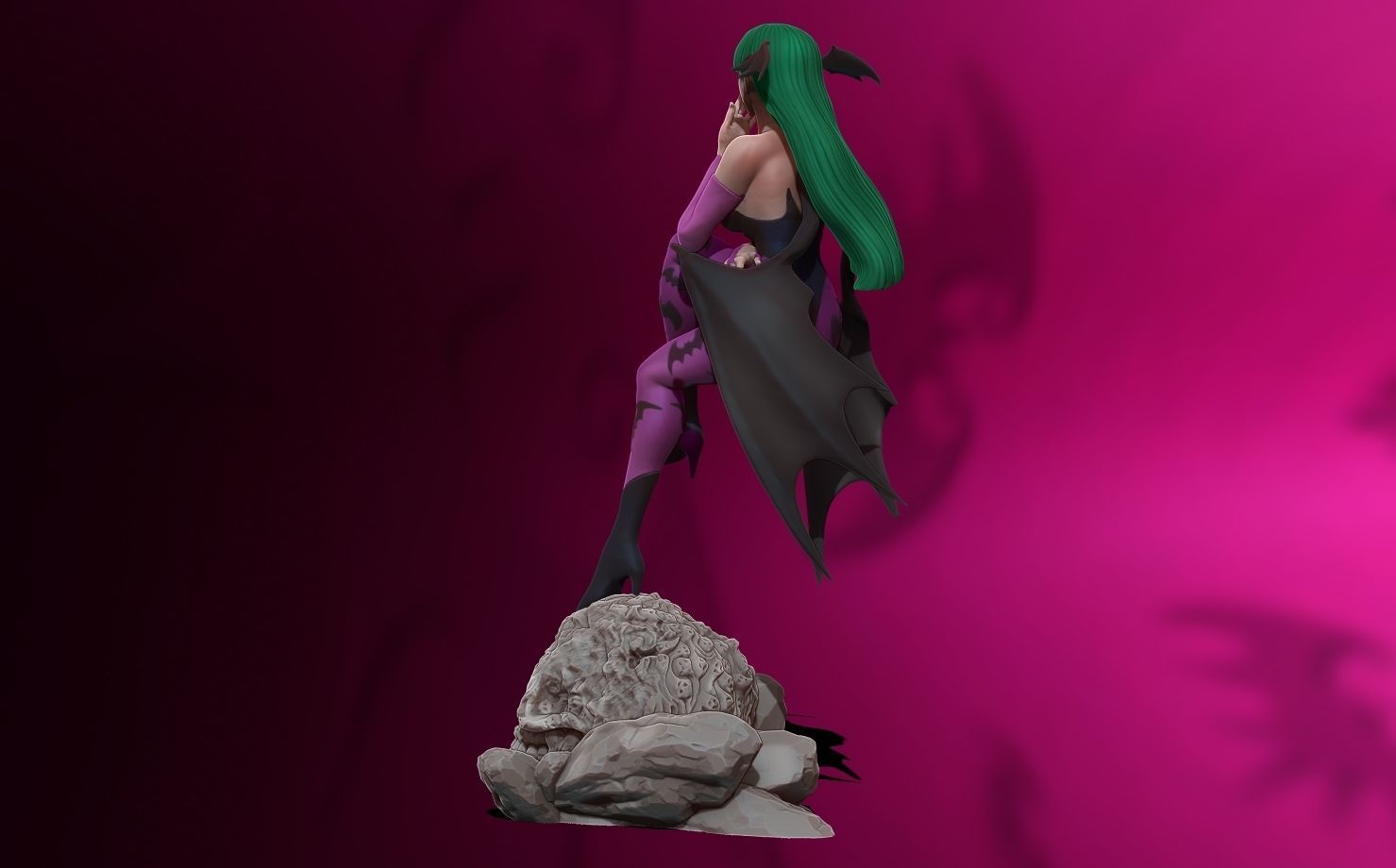 Morrigan Aensland 3d print figure statue - darsktalkers MvC 3D print model_31