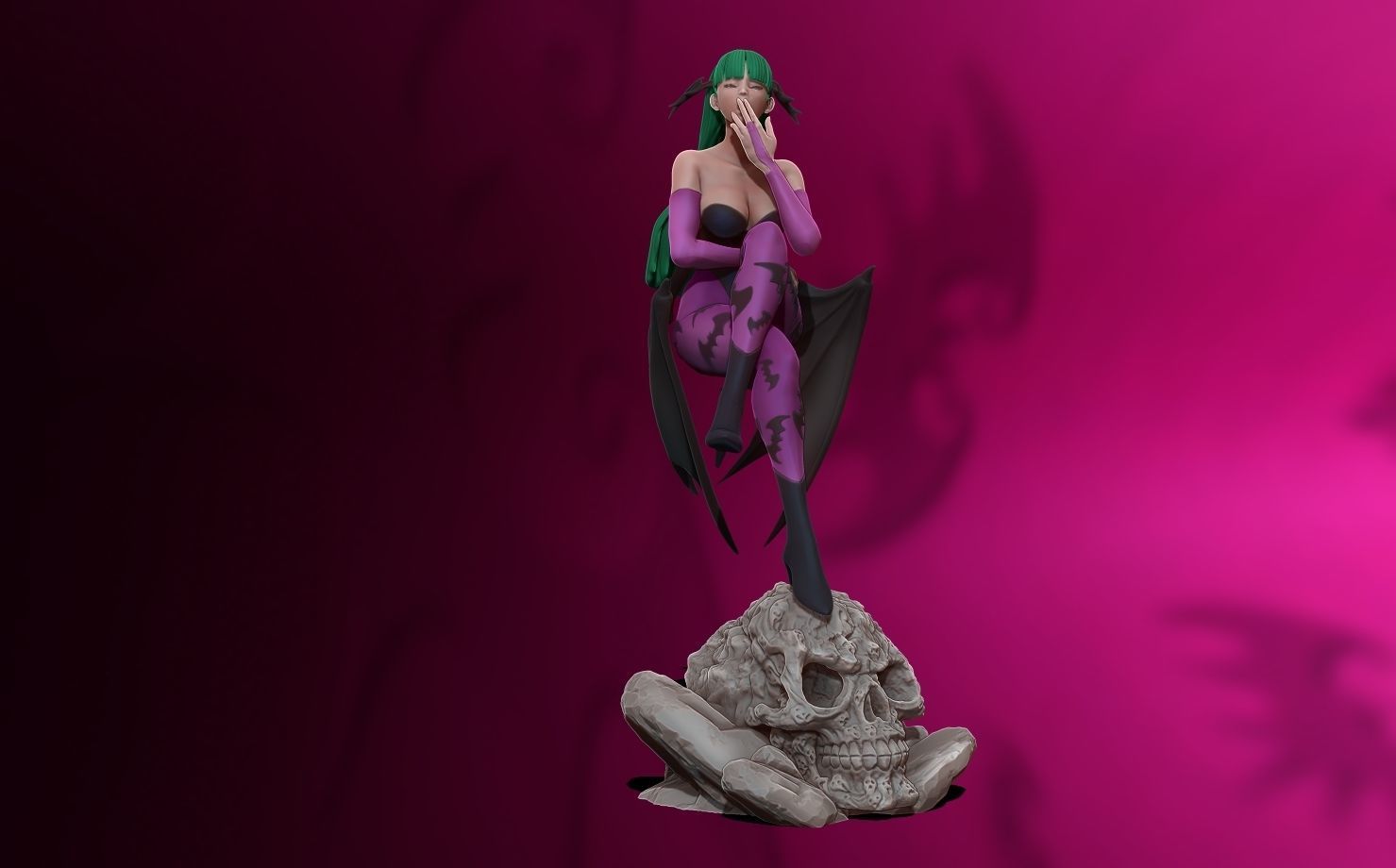 Morrigan Aensland 3d print figure statue - darsktalkers MvC 3D print model_22