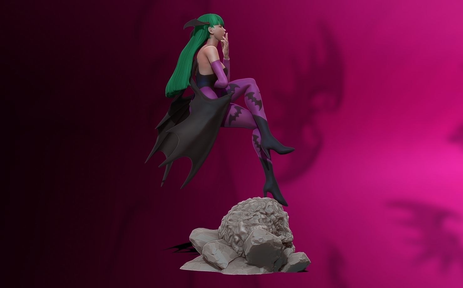 Morrigan Aensland 3d print figure statue - darsktalkers MvC 3D print model_16