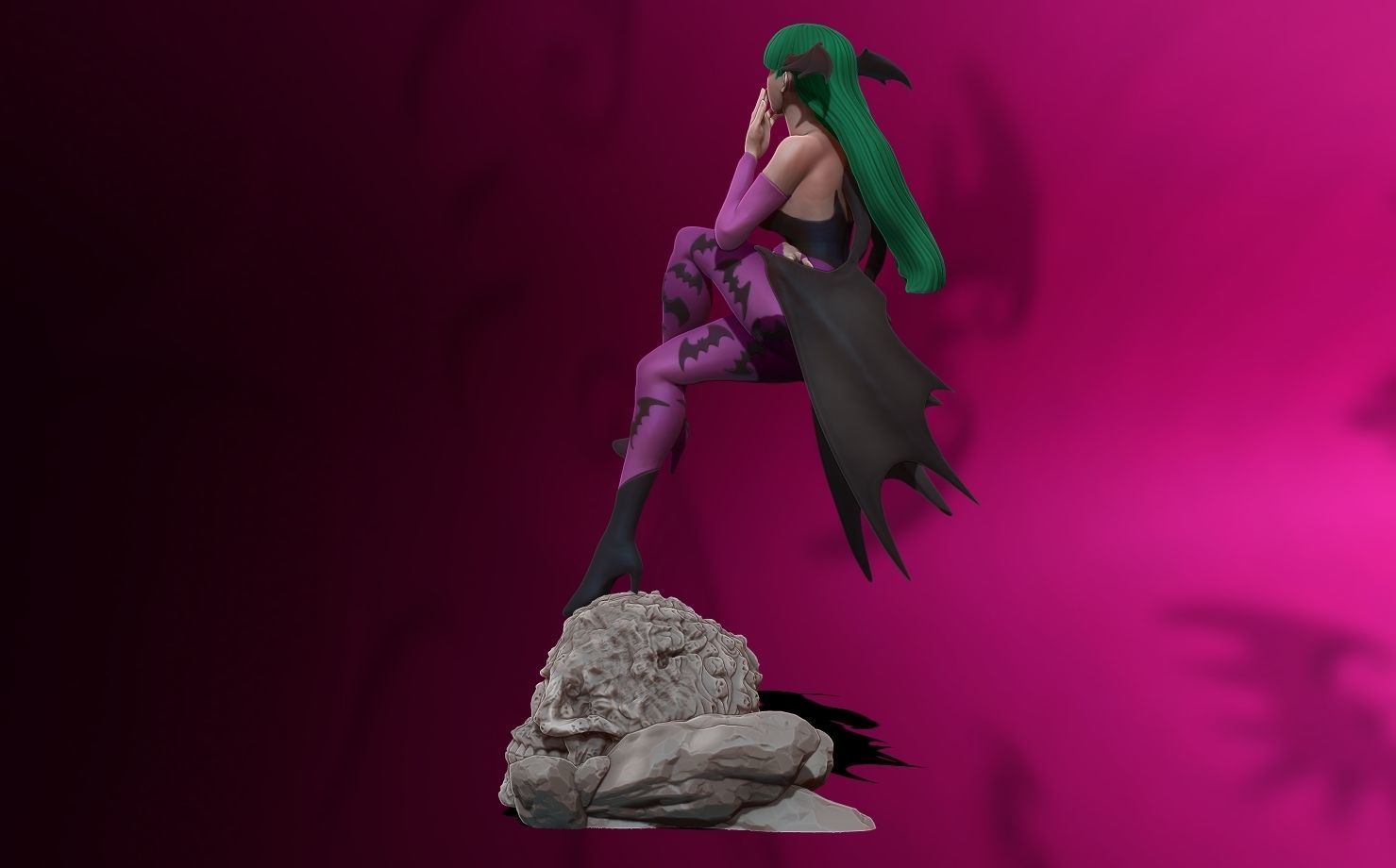 Morrigan Aensland 3d print figure statue - darsktalkers MvC 3D print model_29