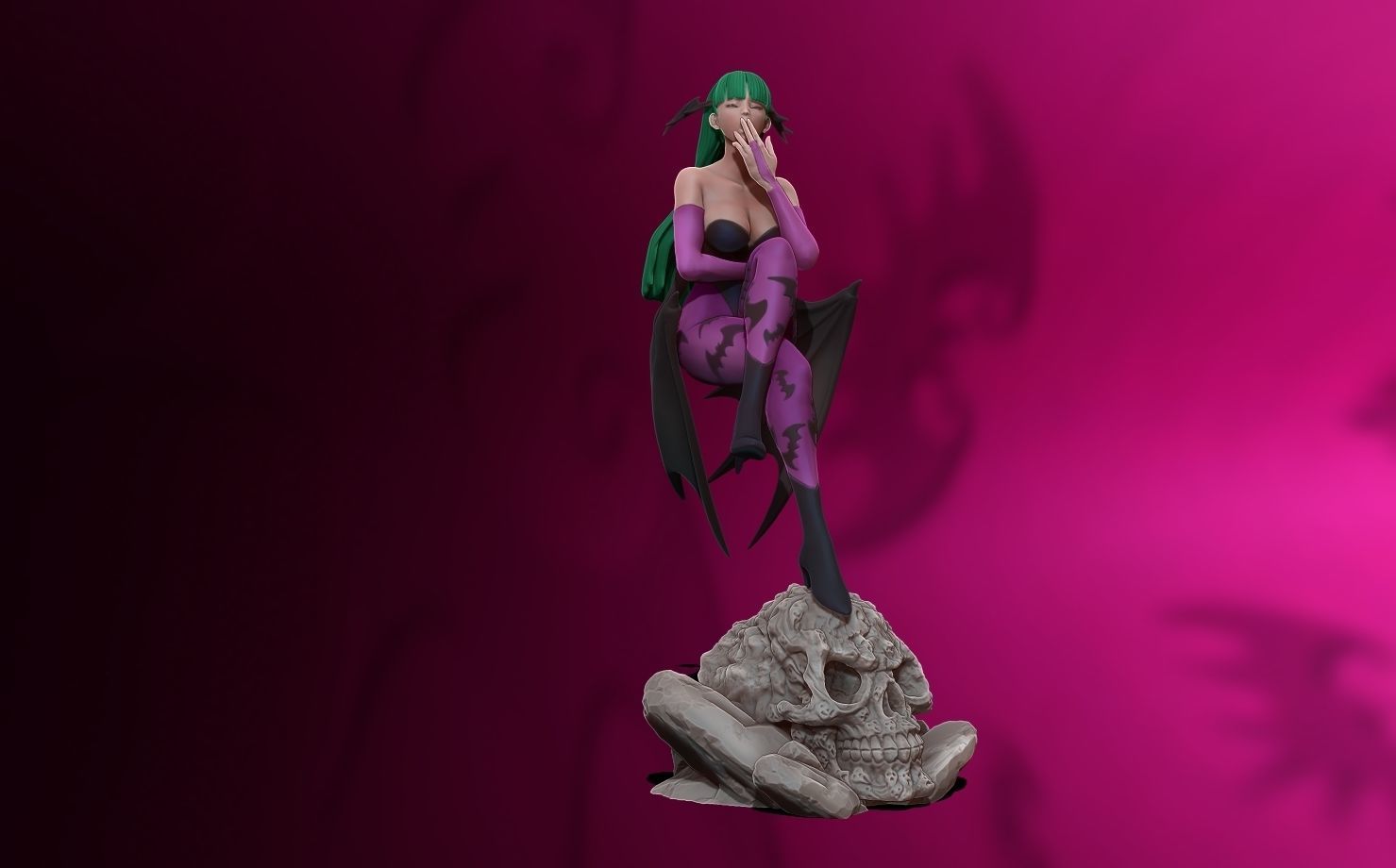 Morrigan Aensland 3d print figure statue - darsktalkers MvC 3D print model_21