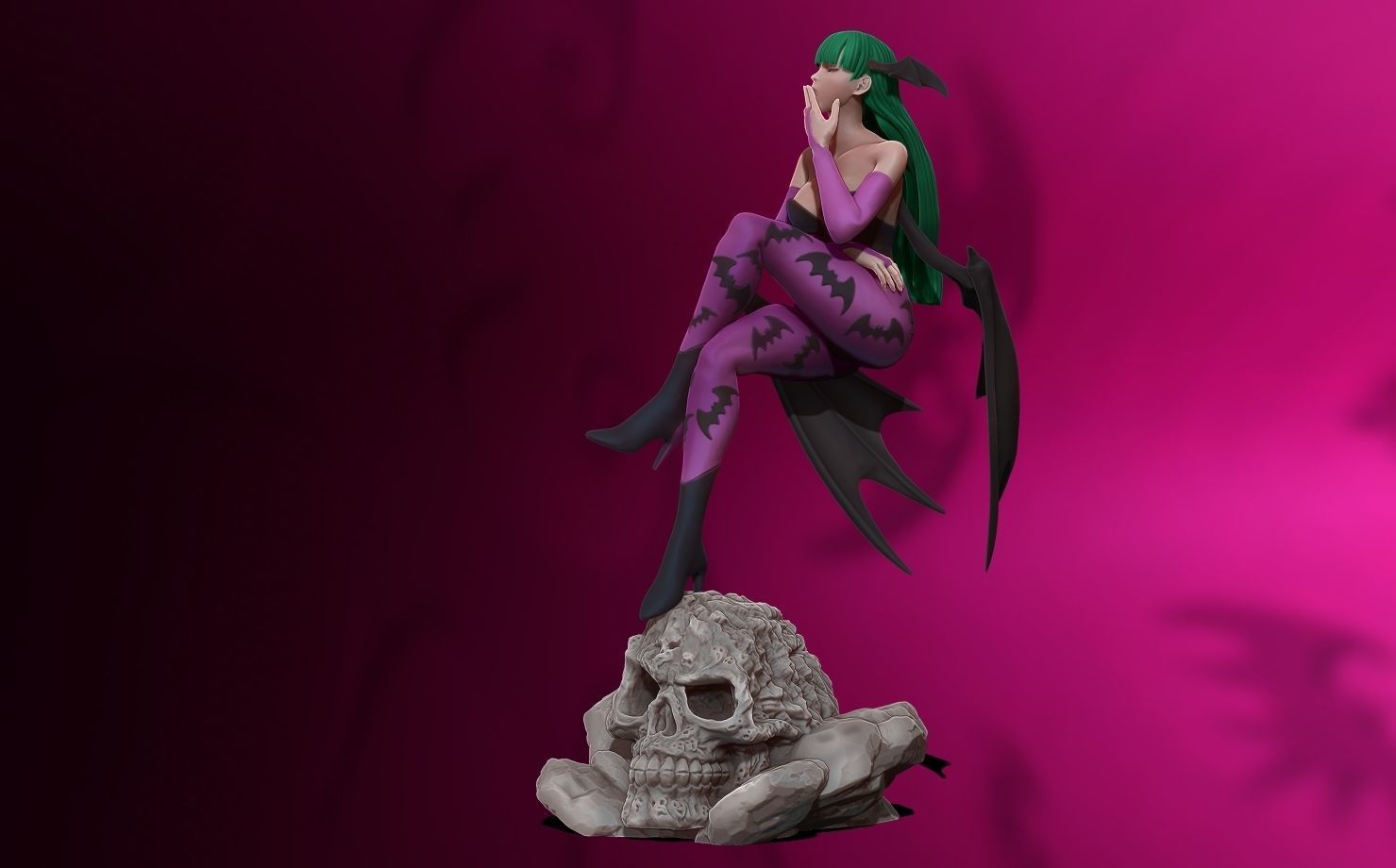Morrigan Aensland 3d print figure statue - darsktalkers MvC 3D print model_26