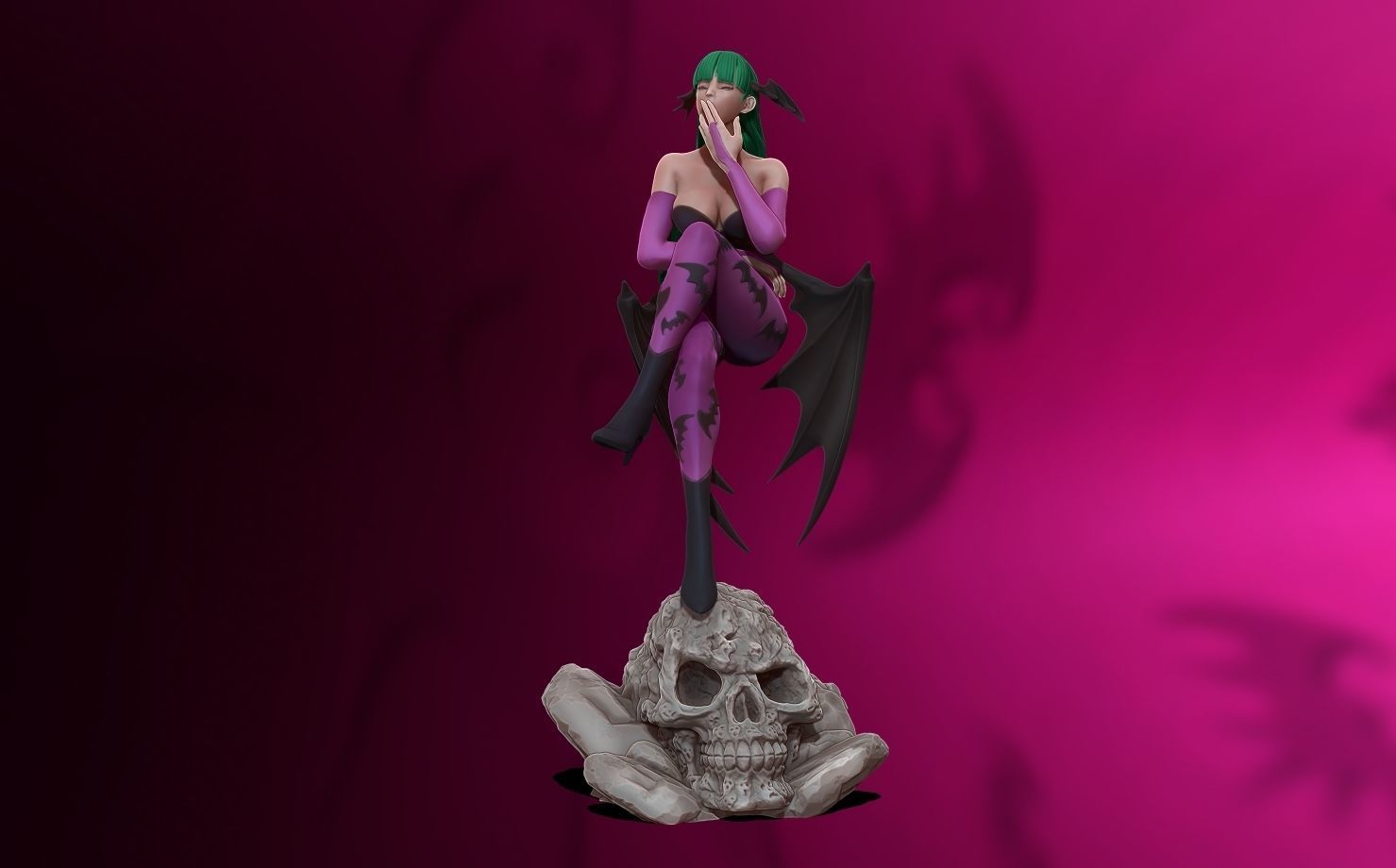 Morrigan Aensland 3d print figure statue - darsktalkers MvC 3D print model_23