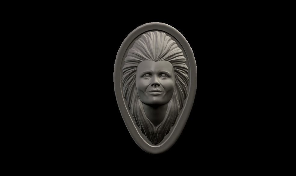 Woman Face 3d Model 3D print model_3