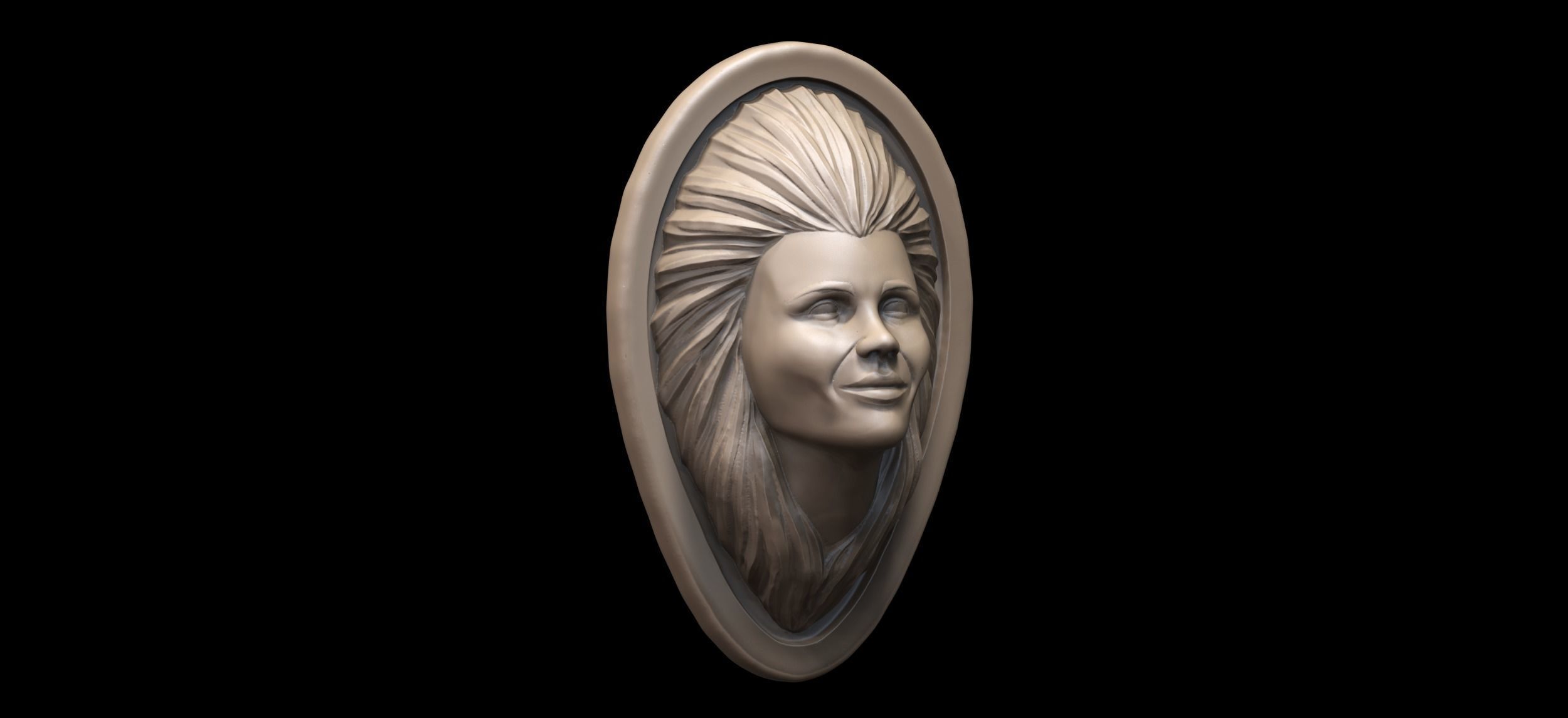 Woman Face 3d Model 3D print model_1