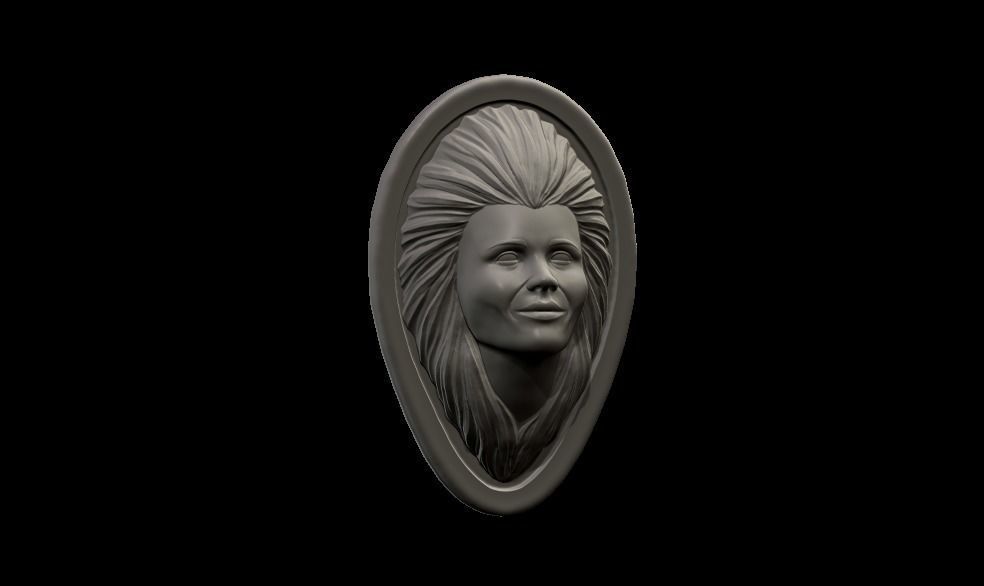 Woman Face 3d Model 3D print model_4
