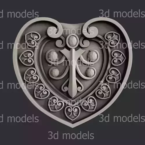 3d STL models for CNC router heart