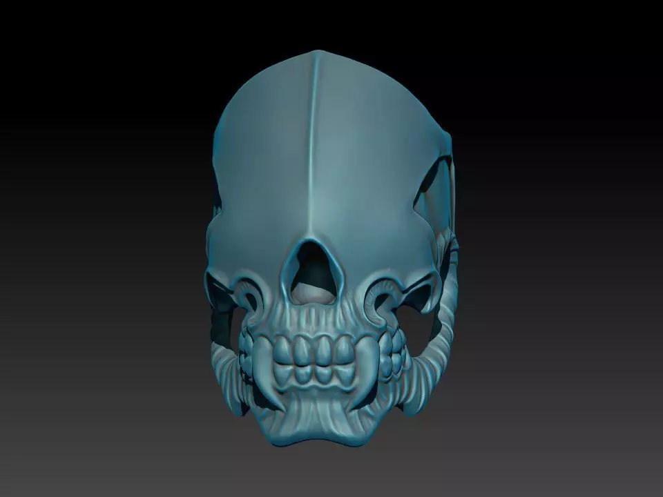 Faceless Skull Ring 3D print model_0