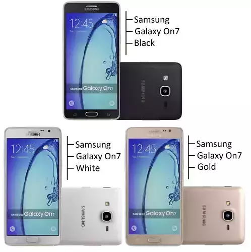 Samsung Galaxy On7 all color 3D model