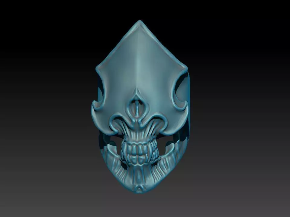 Faceless Skull Ring 2 3D print model_0